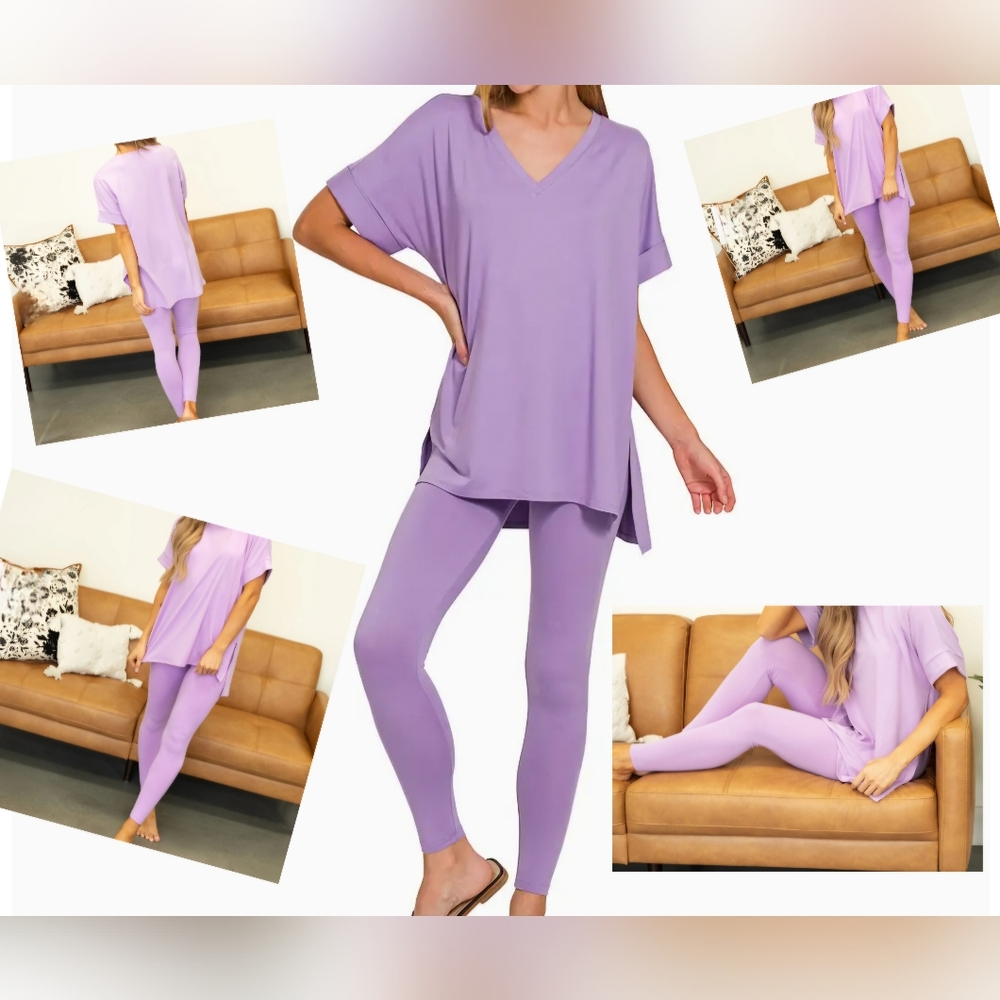 #90782 🛑S,M,L,XL Chic & Fabulous Top & Leggings Loungewear 2PC Set